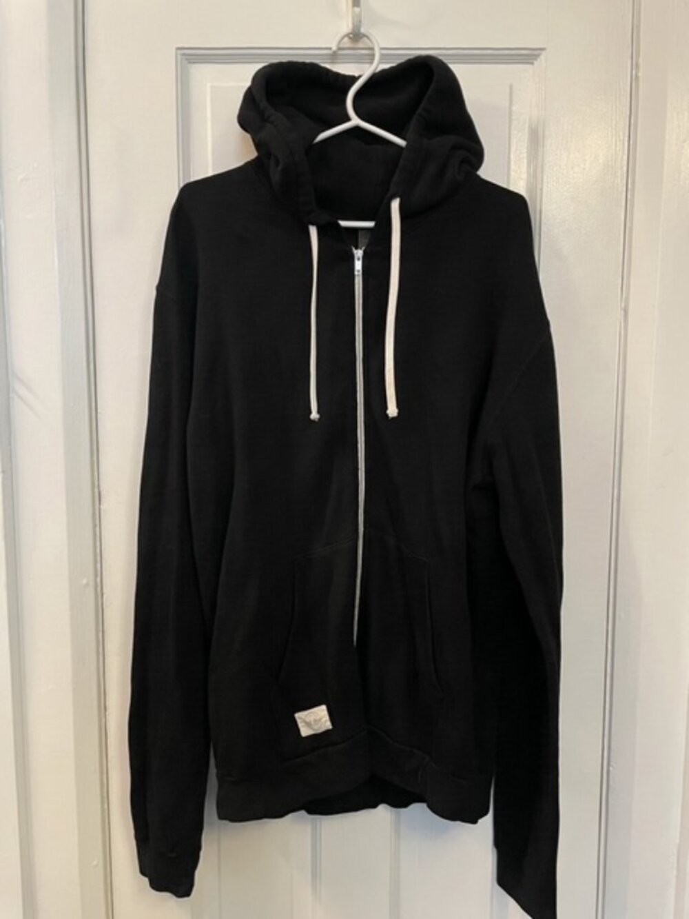 Men's Canadian Made Black Bamboo/Cotton Full-Zip Hoodie Size XL